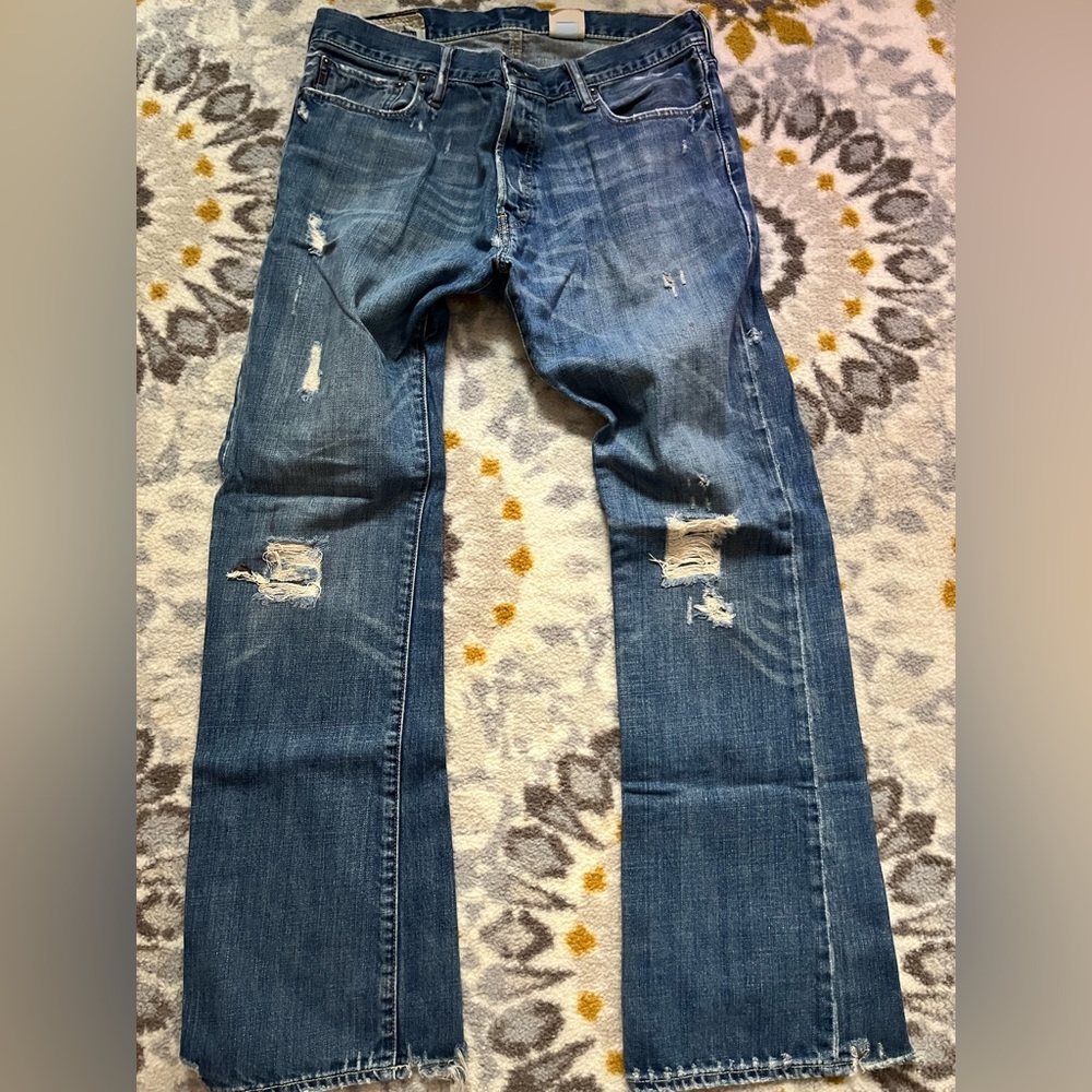 Men Abercrombie & Fitch distressed bootcut jeans